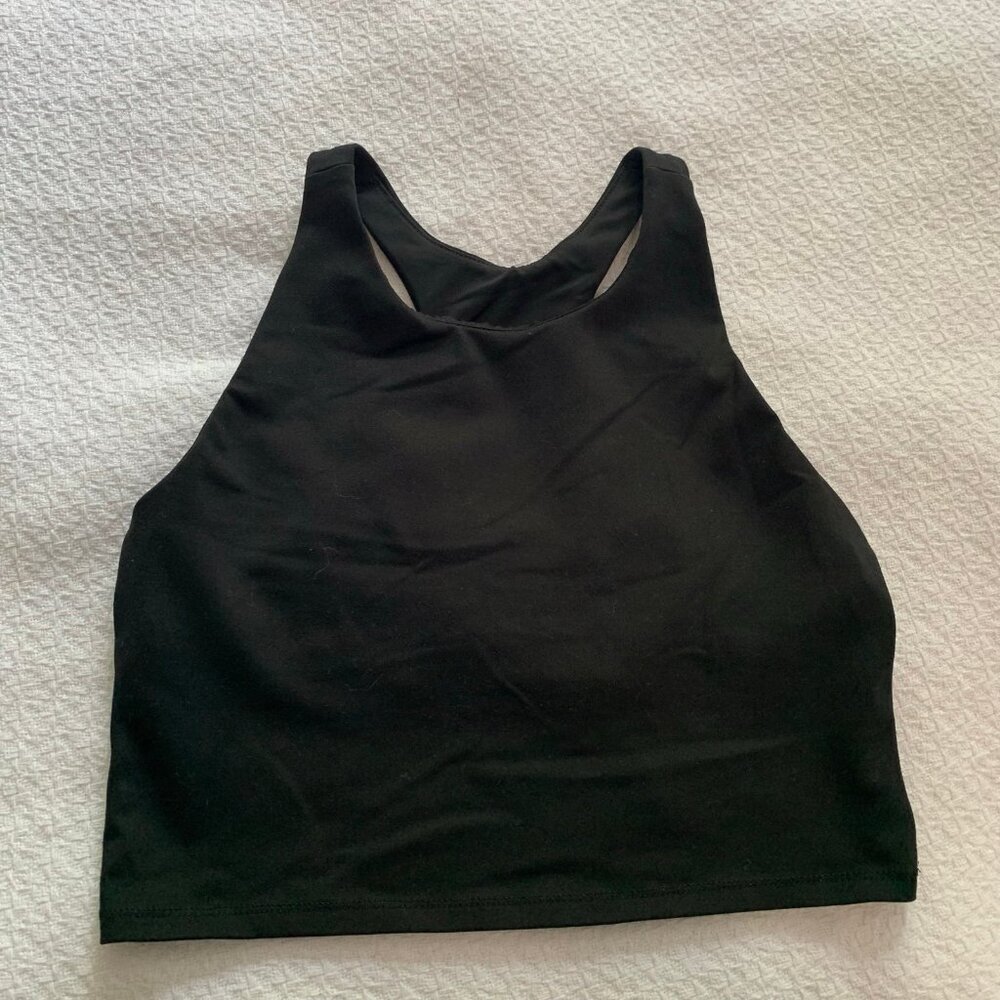 5/$25 DSG Girls Black High Neck Racerback Crop Athletic Tank Top Size XL 16